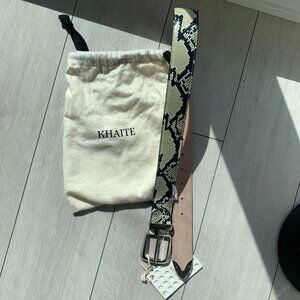 Khaite Bruno Leather Belt – NEW WITH TAGS! Python Print & Silver Hardware